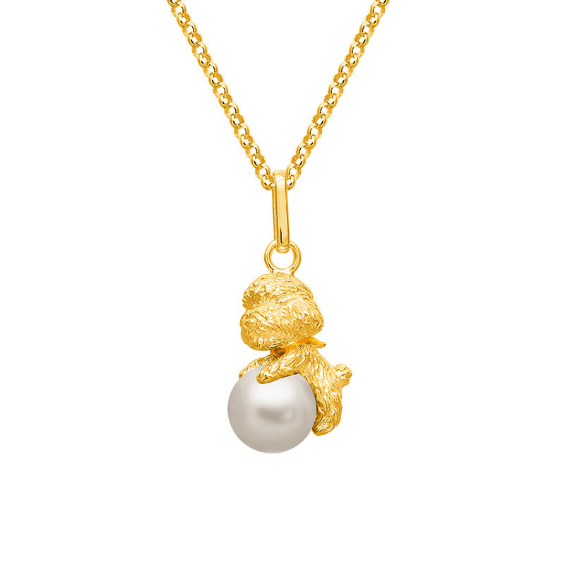 Luxyin Teddy Pearl Sterling Silver Charm