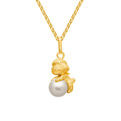 Luxyin Teddy Pearl Sterling Silver Charm