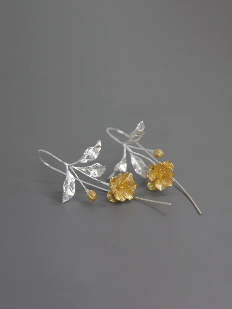 Luxyin Sea Bloom Silver Piercing Earrings