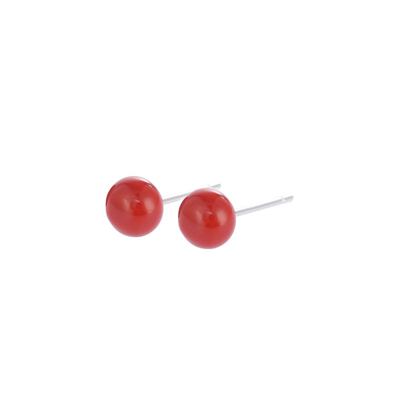 Luxyin Red Agate Sparkle Studs