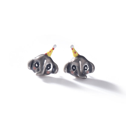 Luxyin 925 Sterling Silver Cute Elephant Stud Earrings