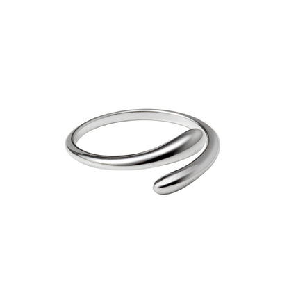 Luxyin S925 Sterling Silver Teardrop Open Ring