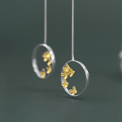 Luxyin Whispers of Osmanthus: Sterling Silver Chinese Earrings