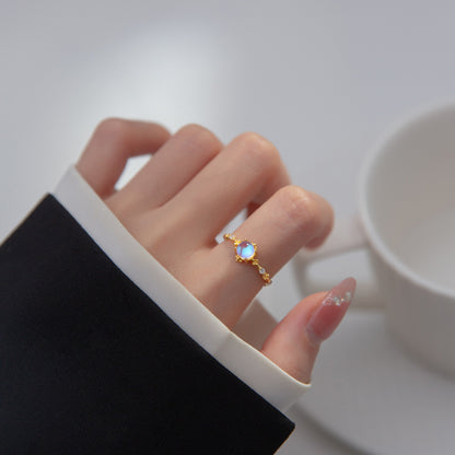 Luxyin S925 Silver Moonstone Dream Ring