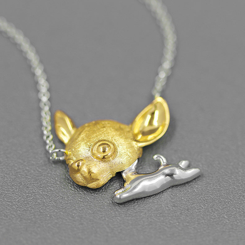 Luxyin Whimsical Chihuahua Charm Necklace