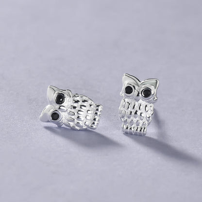 Luxyin 925 Sterling Silver Cute Owl Stud Earrings
