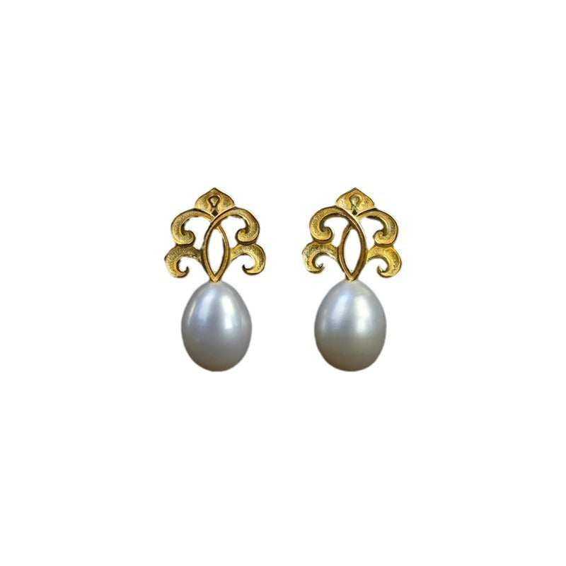 Luxyin French Pearl Sterling Silver Studs