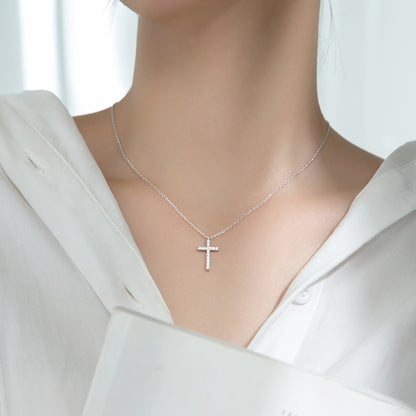 Luxyin Dazzling Cross: S925 Silver Necklace - ✨ Sparkle & Shine! ✨