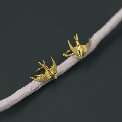 Luxyin Tiny Bird Sterling Silver Ear Cuff - No Piercing Needed!