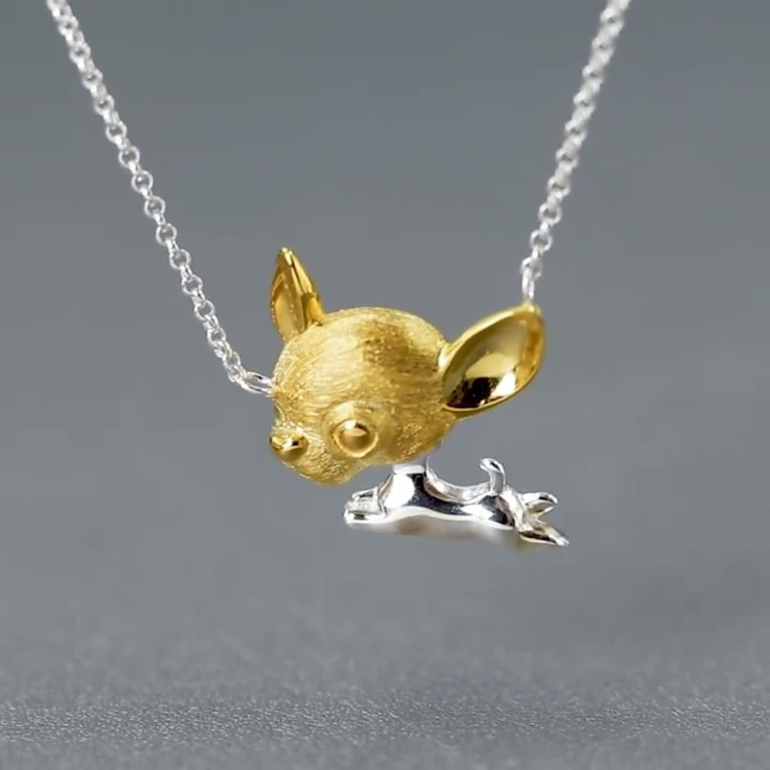 Luxyin Whimsical Chihuahua Charm Necklace