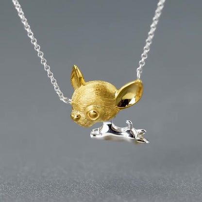 Luxyin Whimsical Chihuahua Charm Necklace