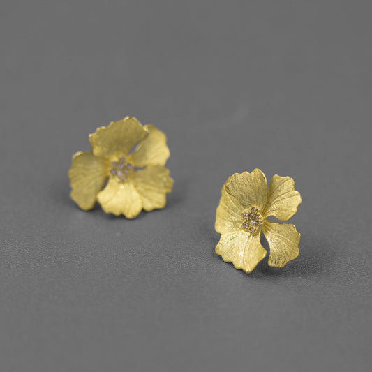 Luxyin Peony Bloom Sterling Silver Studs
