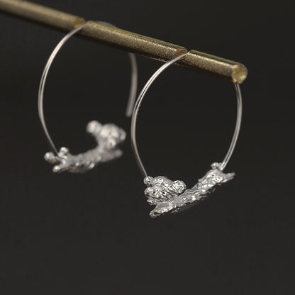 Luxyin Playful Puppy Love: Sterling Silver Teddy Dog Earrings