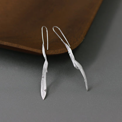 Luxyin Leaf Whisper Earrings - Silver & Gold