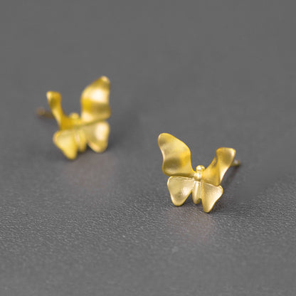 Luxyin Butterfly Whisper Sterling Silver Studs