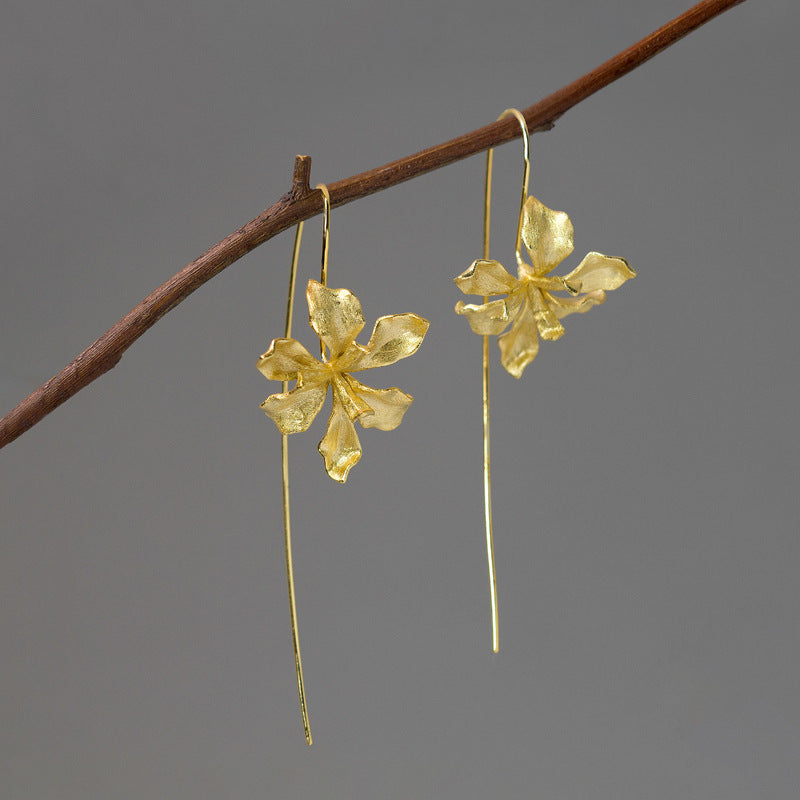 Luxyin Van Gogh Iris Dream 925 Silver Earrings