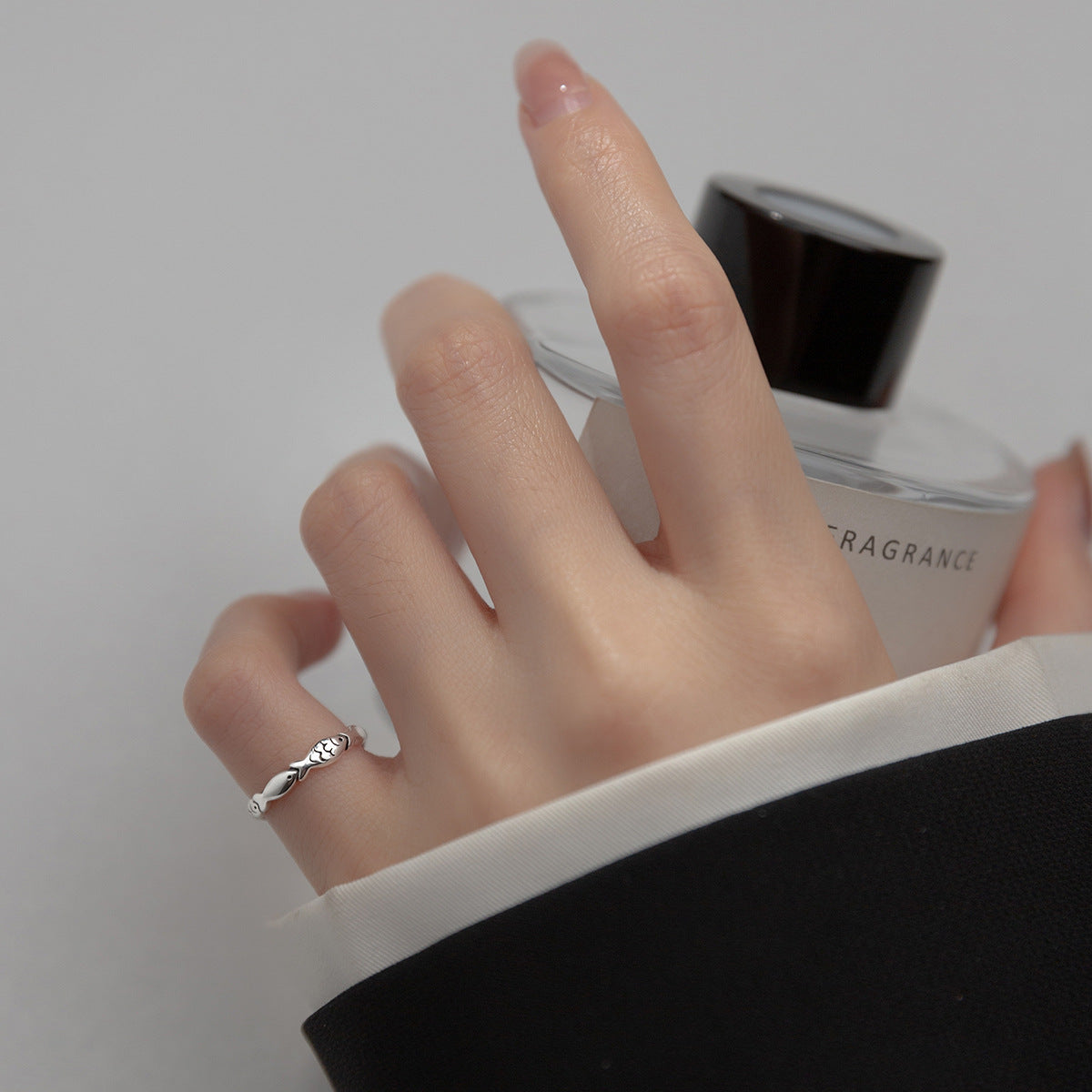 Vintage Koi Fish Adjustable Ring S925 Silver