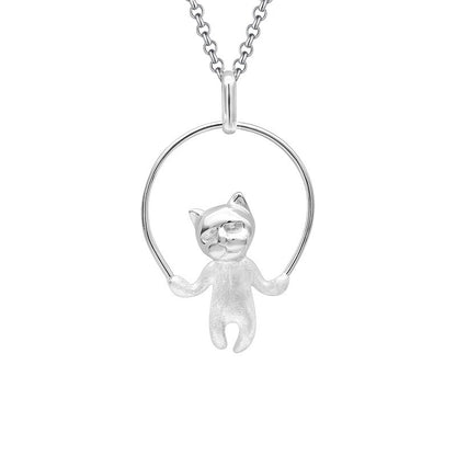 Luxyin Purrfectly Cute Sterling Silver Kitten Charm