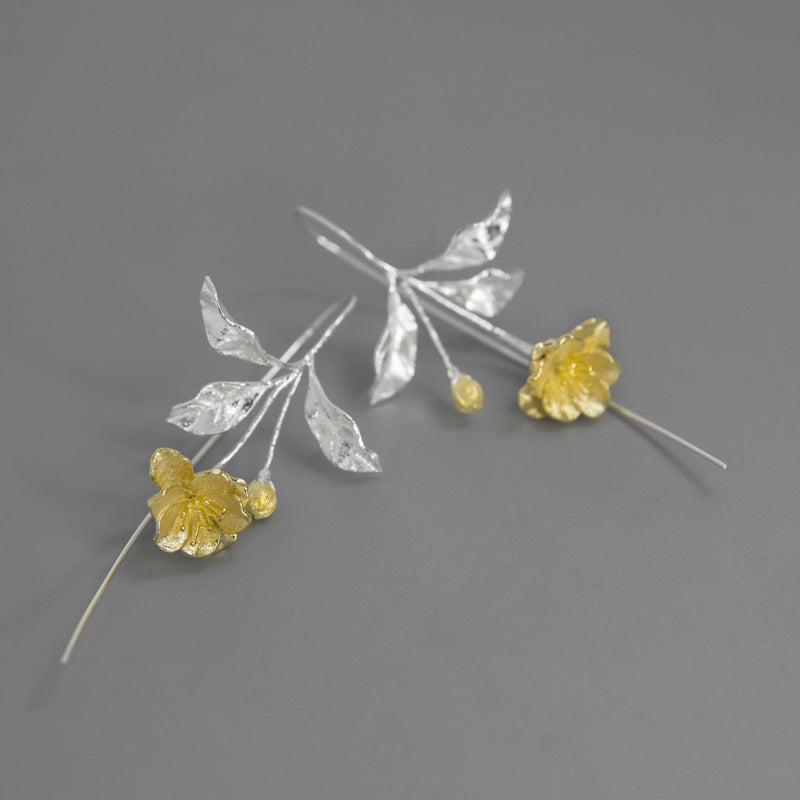 Luxyin Sea Bloom Silver Piercing Earrings