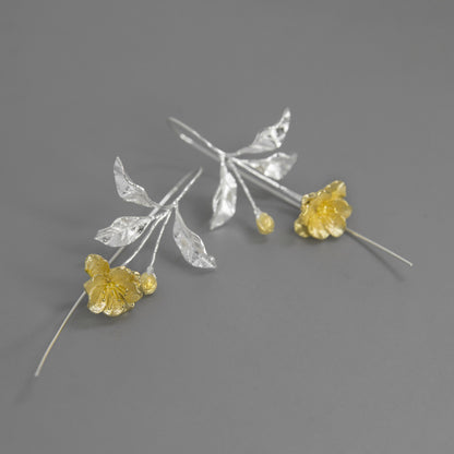 Luxyin Sea Bloom Silver Piercing Earrings