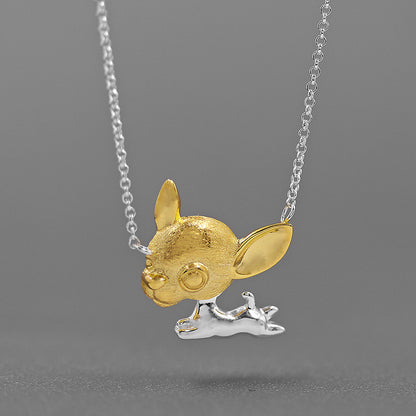 Luxyin Whimsical Chihuahua Charm Necklace