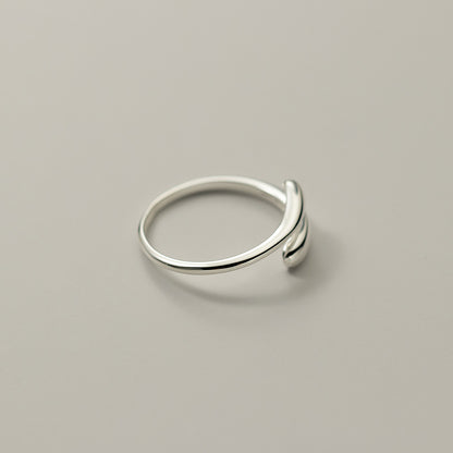 Luxyin S925 Sterling Silver Teardrop Open Ring
