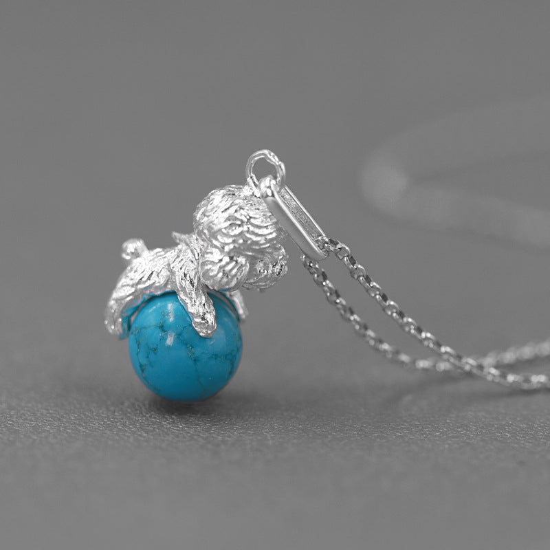 Luxyin Teddy Pearl Sterling Silver Charm