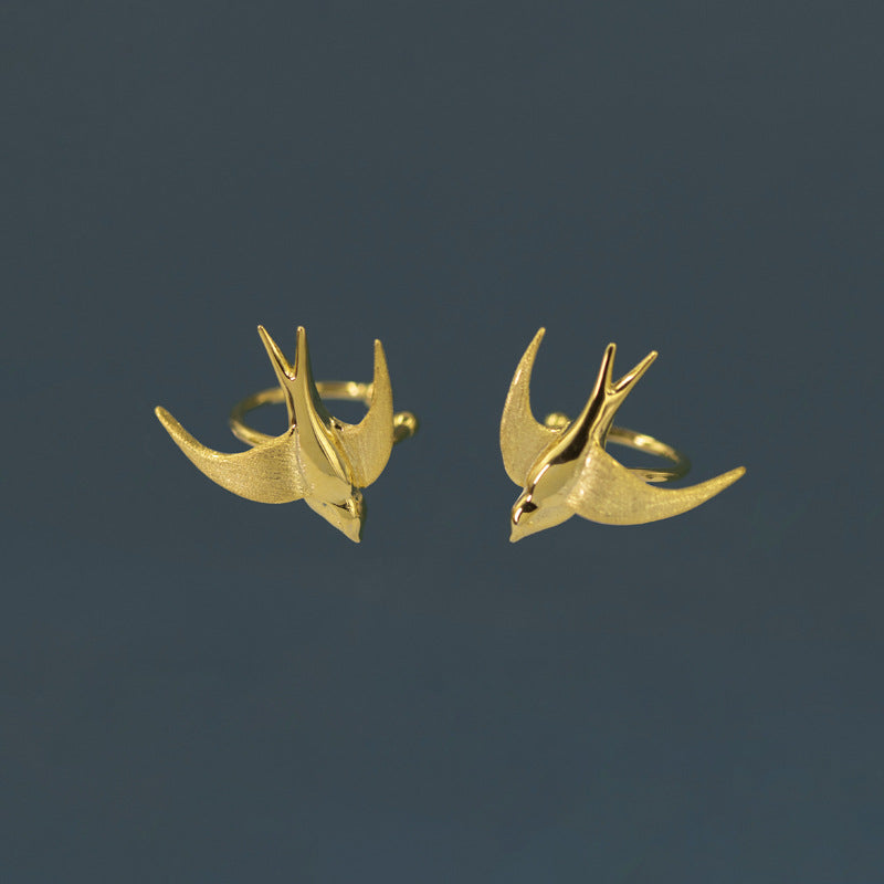 Luxyin Tiny Bird Sterling Silver Ear Cuff - No Piercing Needed!
