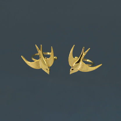 Luxyin Tiny Bird Sterling Silver Ear Cuff - No Piercing Needed!