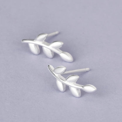 Luxyin 925 Silver Leaf Stud Earrings - Sweet & Simple