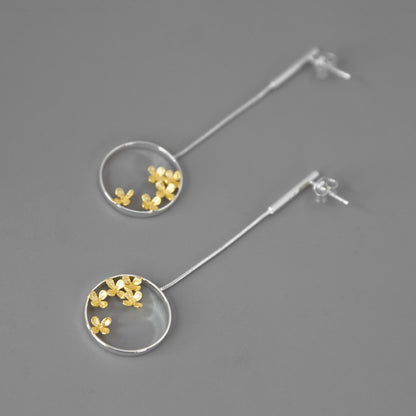 Luxyin Whispers of Osmanthus: Sterling Silver Chinese Earrings