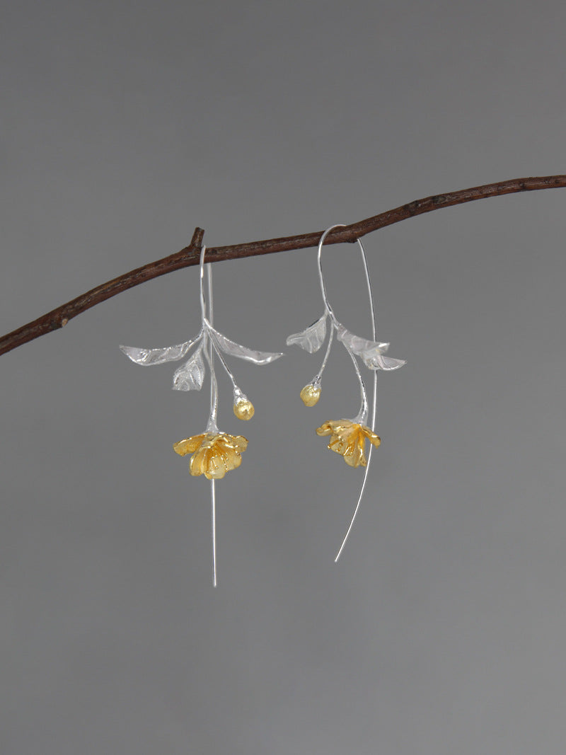 Luxyin Sea Bloom Silver Piercing Earrings