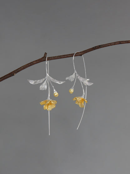 Luxyin Sea Bloom Silver Piercing Earrings