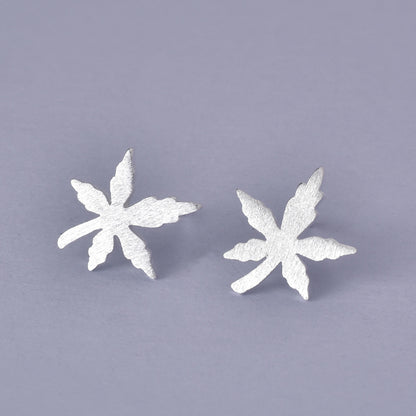 Luxyin 925 Sterling Silver Maple Leaf Stud Earrings