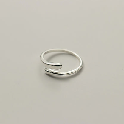 Luxyin S925 Sterling Silver Teardrop Open Ring