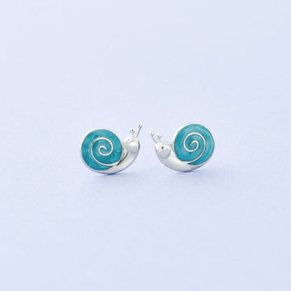 Luxyin S925 Silver Cartoon Snail Stud Earrings