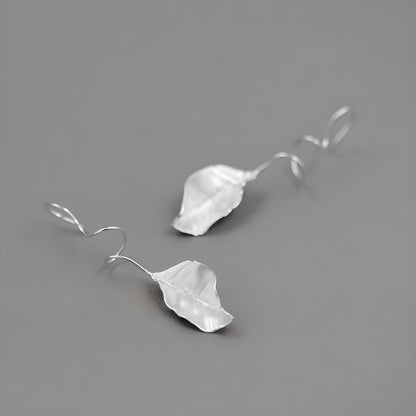Autumn Leaf S925 Sterling Silver French Artistic Romantic Elegant Earrings