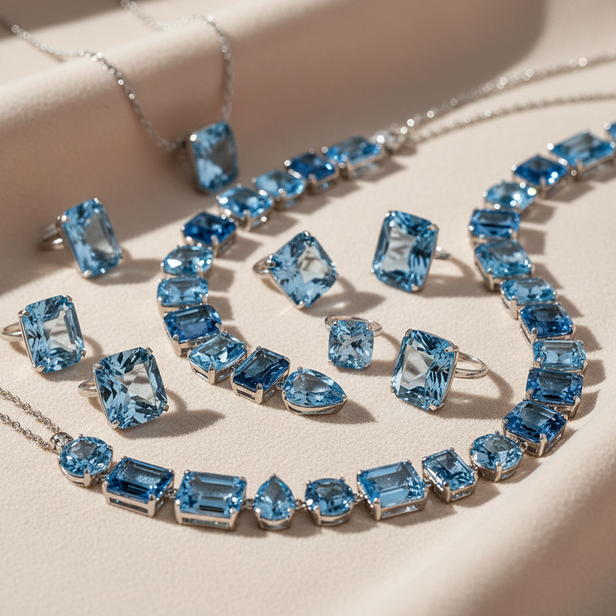 Blue Topaz crystal close-up