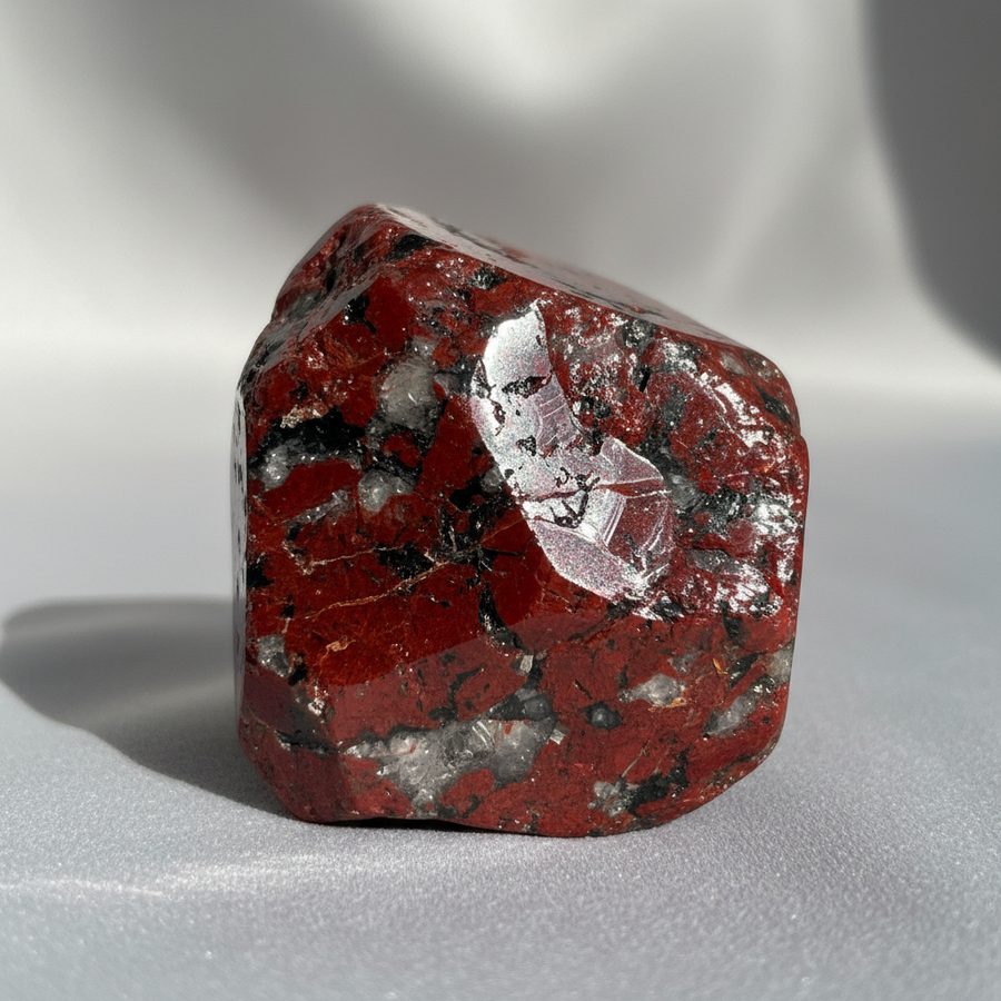Cinnabar crystal close-up