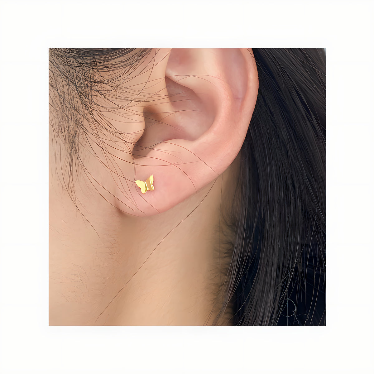 Dainty Butterfly Screw Back Stud Earrings in S925 Sterling Silver