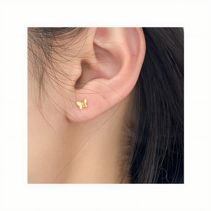 Dainty Butterfly Screw Back Stud Earrings in S925 Sterling Silver