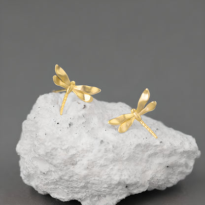 Dainty Dragonfly Stud Earrings in S925 Sterling Silver