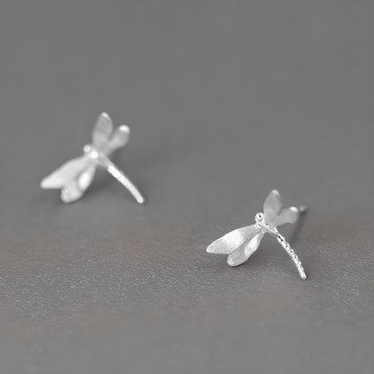 Dainty Dragonfly Stud Earrings in S925 Sterling Silver