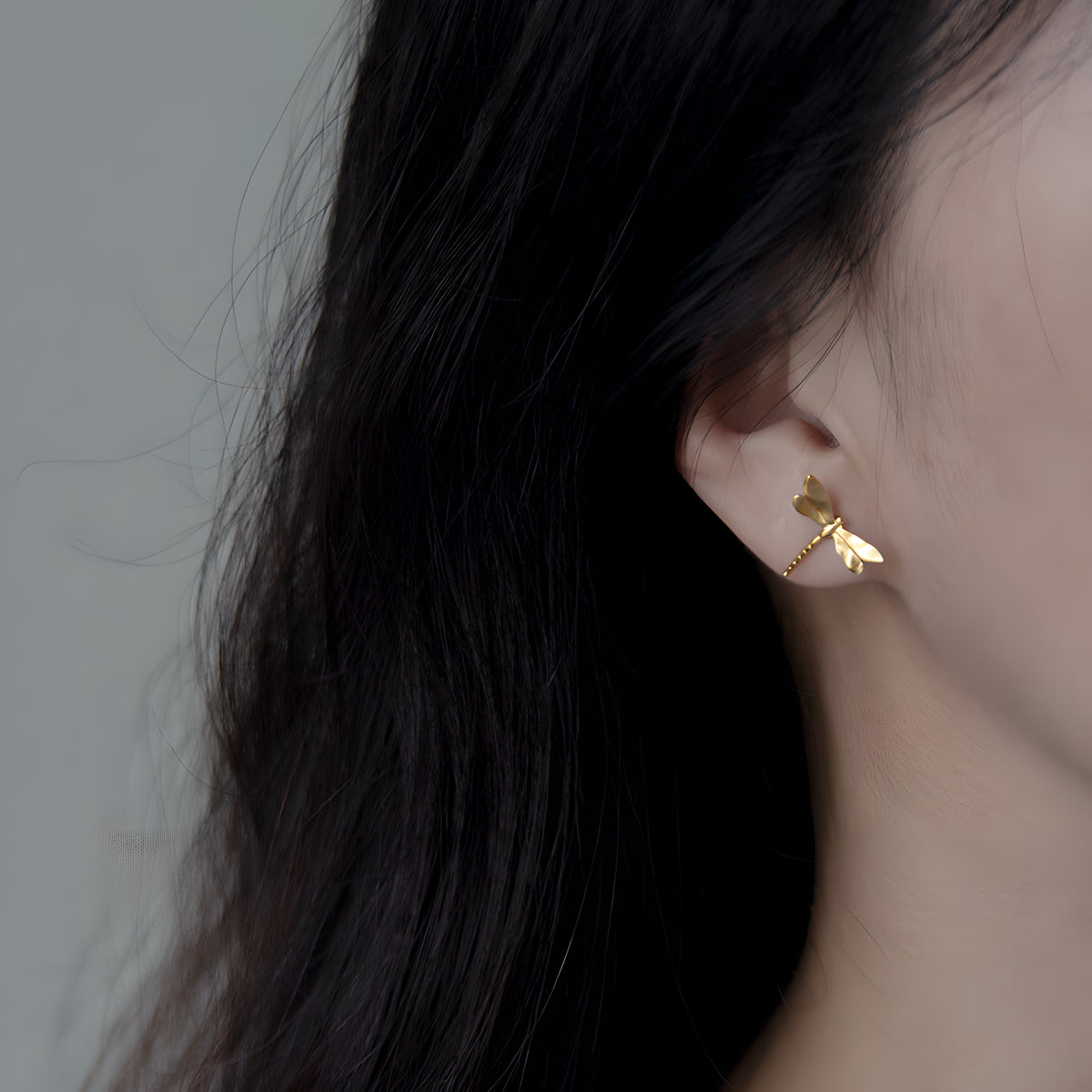 Dainty Dragonfly Stud Earrings in S925 Sterling Silver