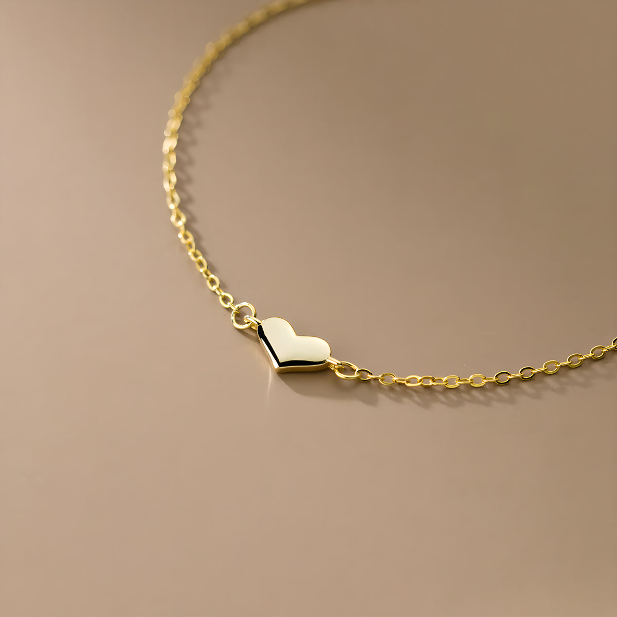 Dainty Heart Charm Bracelet in Sterling Silver