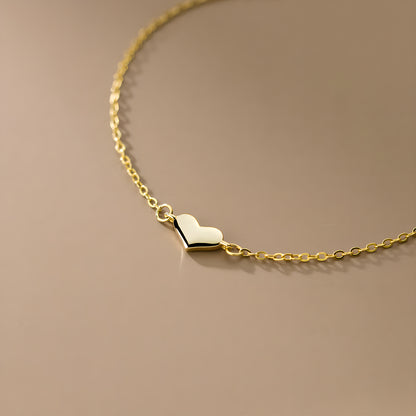 Dainty Heart Charm Bracelet in Sterling Silver