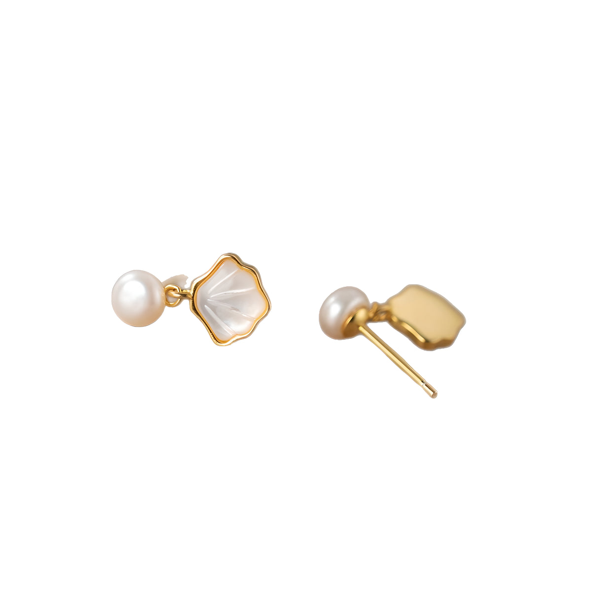 Delicate Geometric Bead Stud Earrings S925 Sterling Silver
