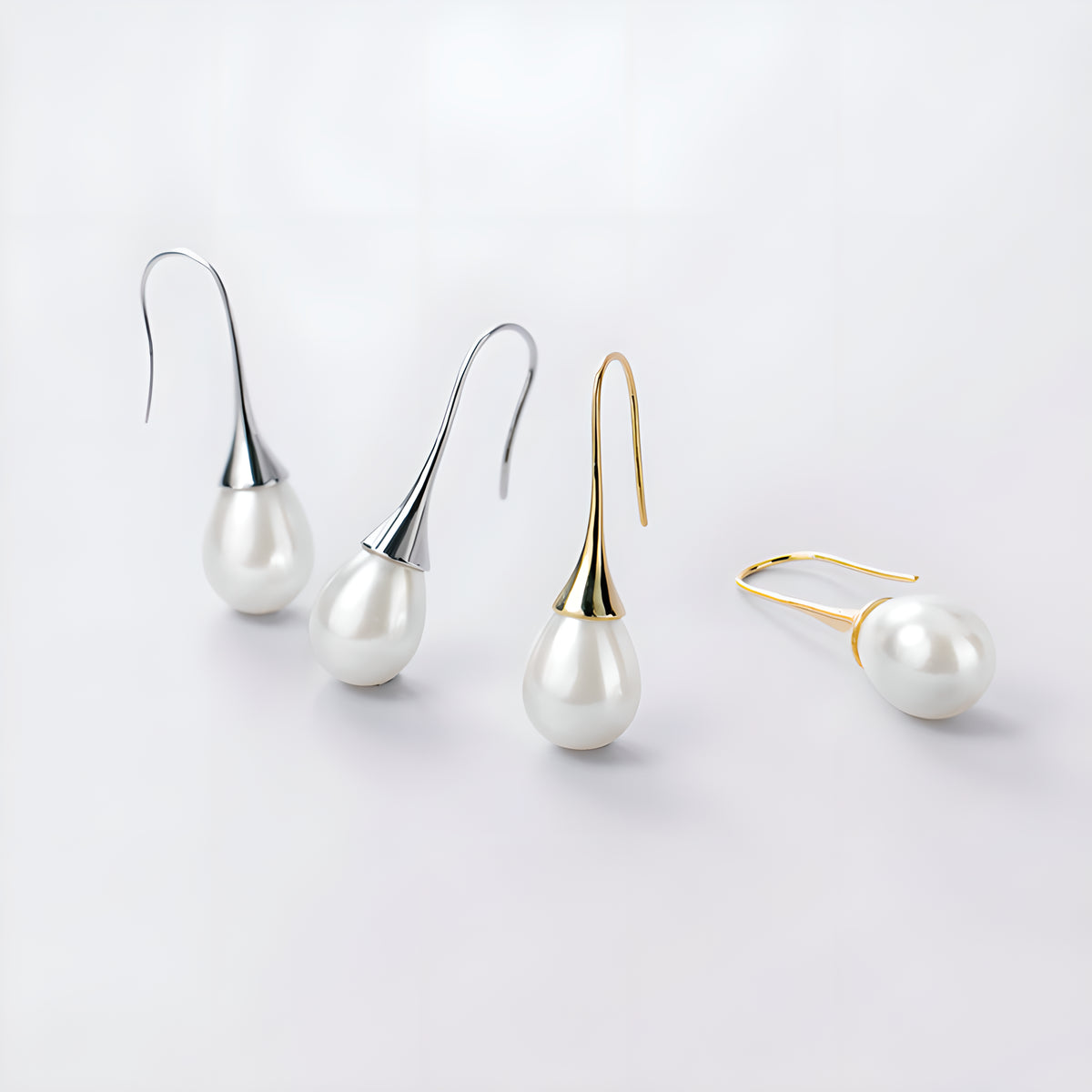 Elegant Pearl Teardrop Earrings in S925 Sterling Silver