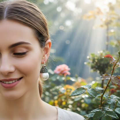 Freshwater Pearl Drop Earrings in S925 Sterling Silver