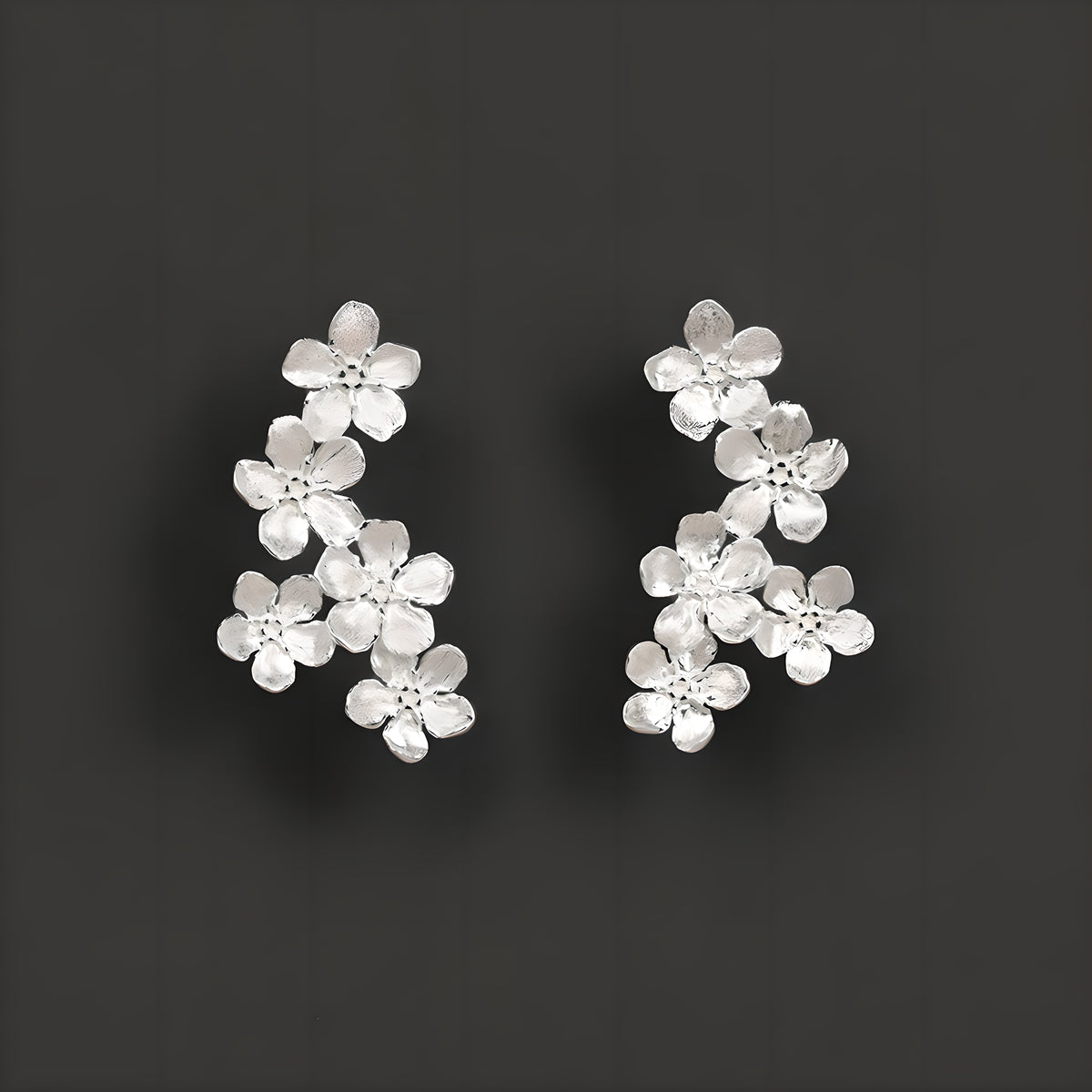 Forget Me Not Flower Earrings 925 Sterling Silver Romantic Literary Style